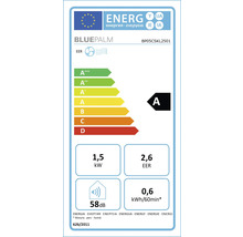 Energielabel mit der Energieeffizienzklasse A, 1,5 Kilowatt, 2,6 EER und 58 Dezibel