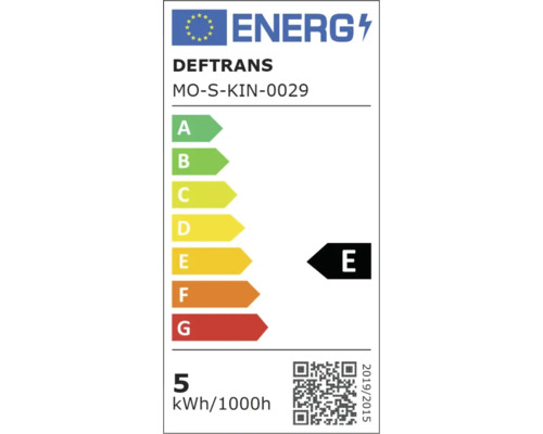 Energielabel für Leuchten mit der Energieeffizienzklasse E