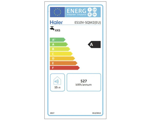 Haier Energielabel ES10V-SQM2(EU) mit der Energieeffizienzklasse A