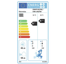Electrolux Energielabel mit Informationen zu Energieeffizienz, Geräuschentwicklung und Leistung