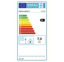 Energielabel mit der Effizienzklasse A und einer Leistung von 7,0 Kilowatt