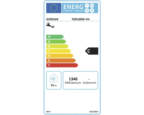 GORENJE Energielabel TGR100W-VH mit Energieeffizienzklasse C
