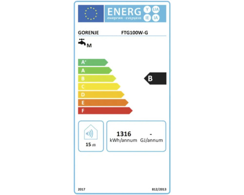 Gorenje Energielabel FTG100W-G mit Energieeffizienzklasse B