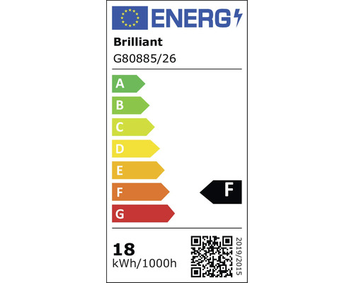Brilliant Energielabel G80885/26 mit der Energieeffizienzklasse F