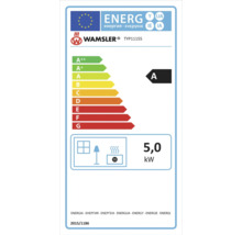Wamsler Typ 11155 Energielabel mit der Energieeffizienzklasse A und 5,0 Kilowatt