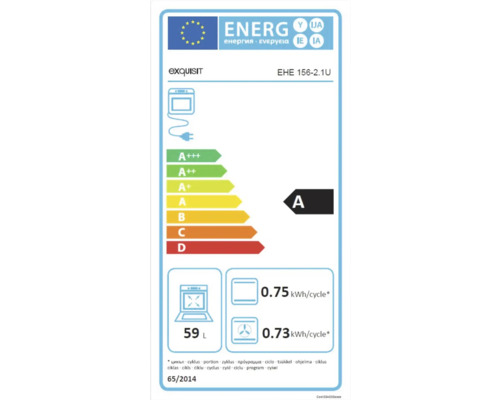 Exquisit Energieeffizienzlabel EHE 156-2.1U, Energieeffizienzklasse A