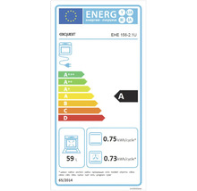 Exquisit Energieetikett EHE 156-2.1U mit Energieeffizienzklasse A, 59 Liter Volumen und Stromverbrauch pro Zyklus