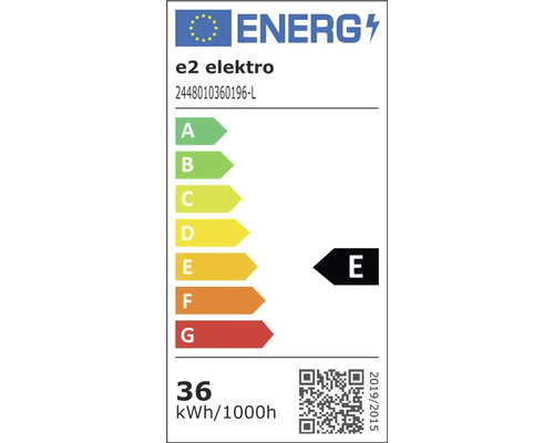 Energielabel E2 Elektro mit der Energieeffizienzklasse E
