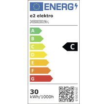 Europäisches Energielabel für e2 elektro 2455000300196-L, Energieeffizienzklasse C, Energieverbrauch 30 Kilowattstunden pro 1000 Stunden.