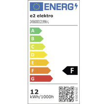 EU-Energielabel von e2 elektro, Modell 2456000121996-L, Energieeffizienzklasse F, Energieverbrauch 12 Kilowattstunden pro 1000 Stunden.