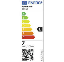 EU Energielabel für Paulmann Modell 29285. Energieeffizienzklasse E. Energieverbrauch 7 Kilowattstunden pro 1000 Stunden.