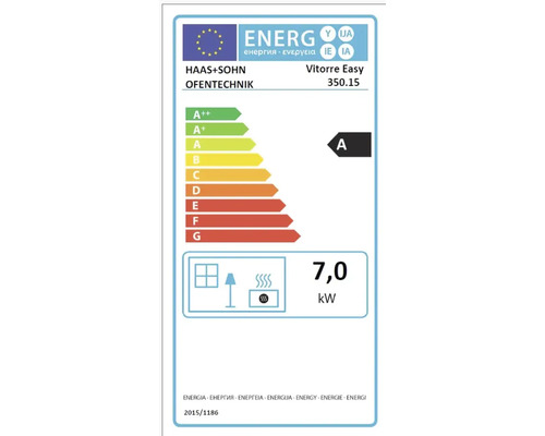Energielabel für Haas und Sohn Vitorre Easy 350.15: Energieeffizienzklasse A, Wärmeleistung 7,0 Kilowatt.