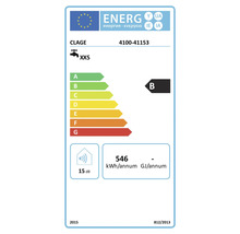 EU Energieeffizienzlabel für Clage Durchlauferhitzer mit Energieeffizienzklasse B und 15 Dezibel Schallleistungspegel