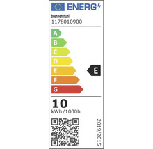 EU Energieeffizienzlabel fuer Brennenstuhl Modell 1178010900 mit Energieeffizienzklasse E und einem Verbrauch von 10 Kilowattstunden pro 1000 Stunden