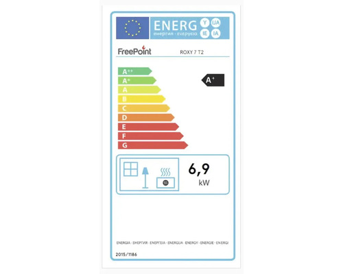 EU Energieeffizienzlabel für FreePoint Roxy 7 T2 mit Effizienzklasse A plus und 6,9 Kilowatt Leistung