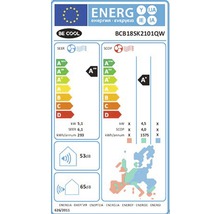 Energielabel für das Produkt BCB18SK2101QW von BE COOL mit Angaben zu Energieeffizienz, Stromverbrauch und Geräuschentwicklung.