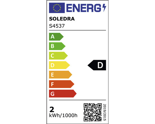 Energielabel der Marke Soledra mit der Energieeffizienzklasse D