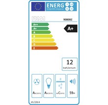 PKM Energielabel 9080BZ mit Energieeffizienzklasse A+ und einem jährlichen Energieverbrauch von 12 kWh