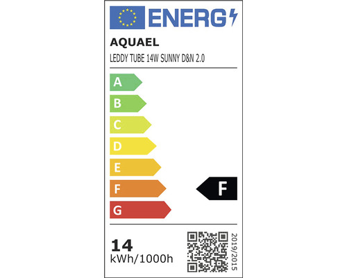 Energielabel für Aquael Leddy Tube 14W Sunny D&N 2.0