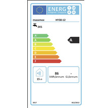 Energielabel für ein maxxmee HY30-12 Produkt mit der Energieeffizienzklasse A.