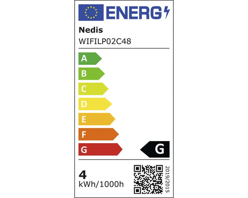 Nedis Energielabel WIFILP02C48 mit Energieeffizienzklasse G