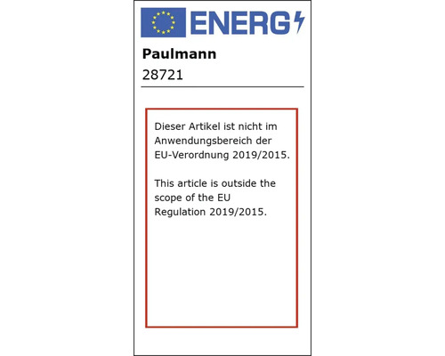 Paulmann Artikelinformation: Dieser Artikel fällt nicht unter die EU-Verordnung 2019/2015.