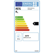 AEG Energieetikett mit Energieeffizienzklasse C, jährlichem Energieverbrauch von 2670 Kilowattstunden und einem Geräuschpegel von 15 Dezibel.