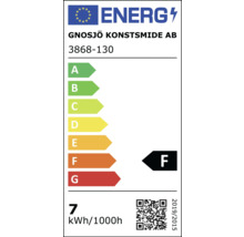 Energielabel mit der Energieeffizienzklasse F