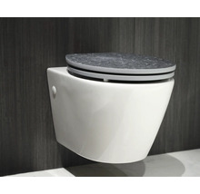 Wandhängendes WC mit grauem Sitz