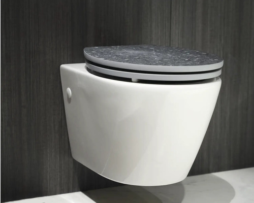 Wandhängendes WC mit grauem Sitz