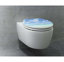 Wand-WC mit Toilettendeckel mit Strandmotiv