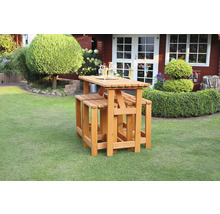 Barset Promadino 4 -Sitzer Tisch, 4 Hocker Holz, honigfarben
