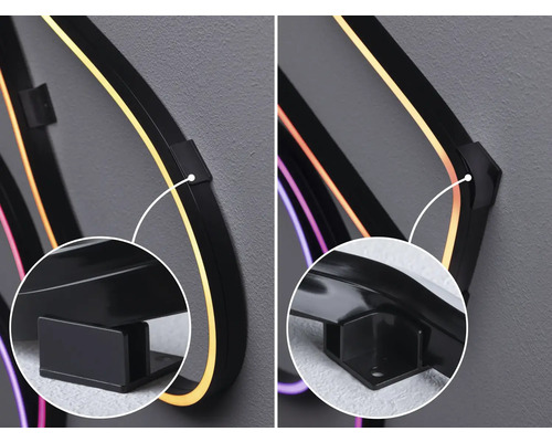 Detailaufnahme von Halterungen einer LED Leuchte