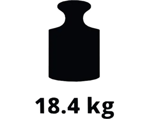 Symbol für ein Gewicht von 18,4 Kilogramm