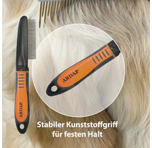 ArdaP Fellpflegekamm für Hunde und Katzen mit Kunststoffgriff