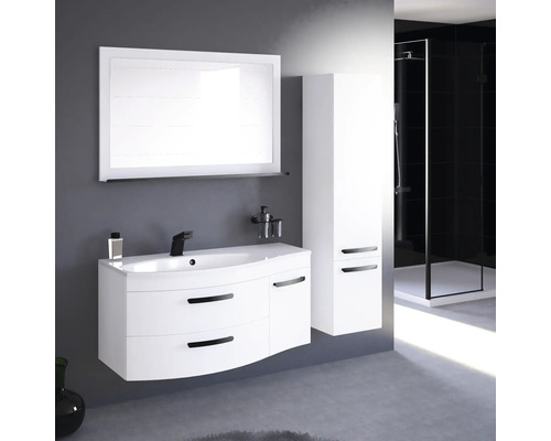 Modernes Badezimmer-Set mit Waschbeckenunterschrank, Spiegelschrank und Hochschrank
