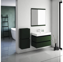 Modernes Badezimmer mit Waschtisch, Spiegelschrank und Hochschrank