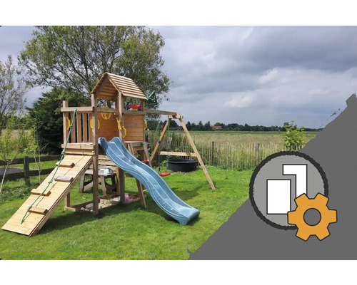 Konfigurator für Klettergerüste und Spieltürme von Jungle Gym Spielturm mit Rutsche und Schaukel für den Garten