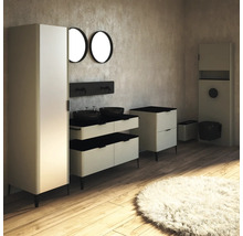 Hochschrank Devo Lotos 190x45x53 cm mit Spiegeltür Anschlag links grau