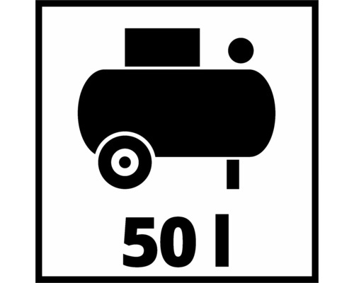 Symbol für Kompressor mit 50 Liter Tankvolumen