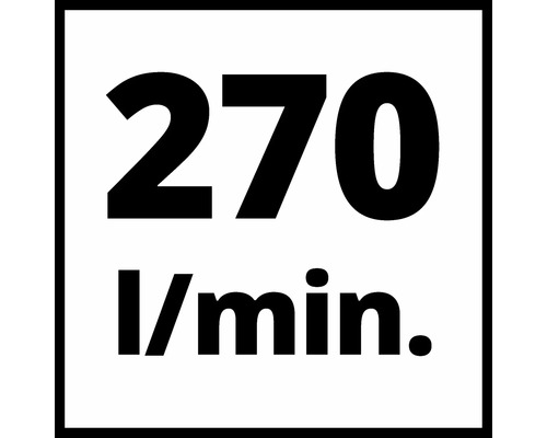 Symbol für eine Fördermenge von 270 Liter pro Minute