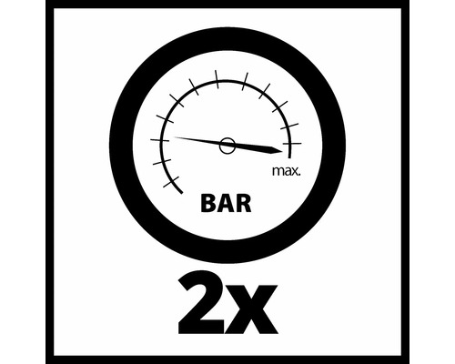 Anzeige für einen maximalen Druck von 2 bar