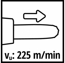 Kettengeschwindigkeit 225 Meter pro Minute Symbol