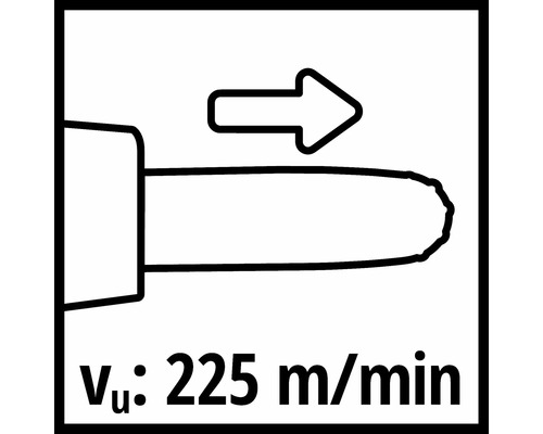 Kettengeschwindigkeit 225 Meter pro Minute Symbol