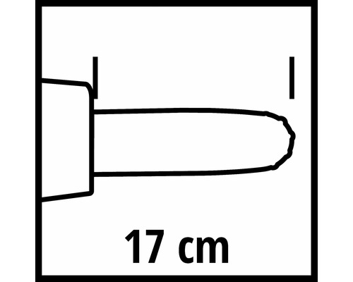 Kettensägenschwert mit einer Länge von 17 Zentimetern.