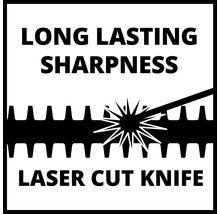Symbol für langanhaltende Schärfe des Laserschnittmessers