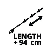 Symbol für eine um 94 Zentimeter verlängerbare Gartenschere