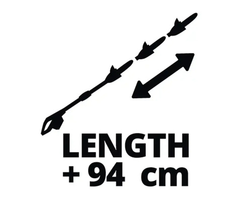 Symbol für eine um 94 Zentimeter verlängerbare Gartenschere