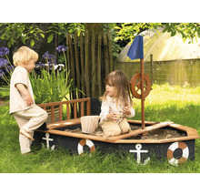 Sandkasten Boot Doris axi 90 x 153 cm Holz schwarz braun