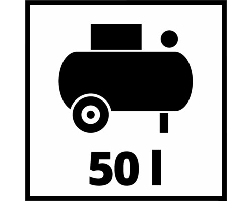 Symbol für einen Kompressor mit 50 Liter Tankvolumen
